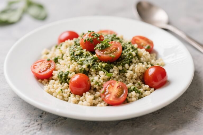 Pesto Couscous With Cherry Tomatoes – Bright, Quick, and Comforting