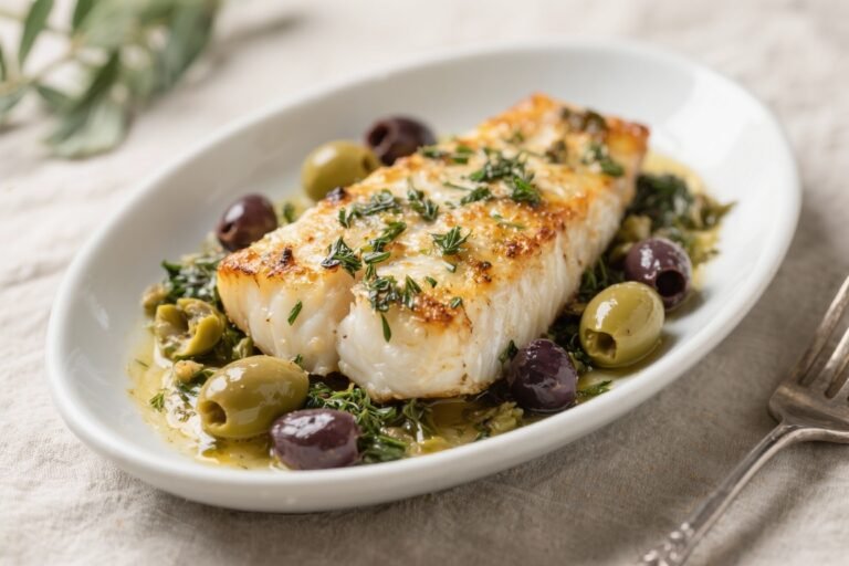 Olive & Herb Baked Cod – Bright, Simple, and Weeknight-Friendly