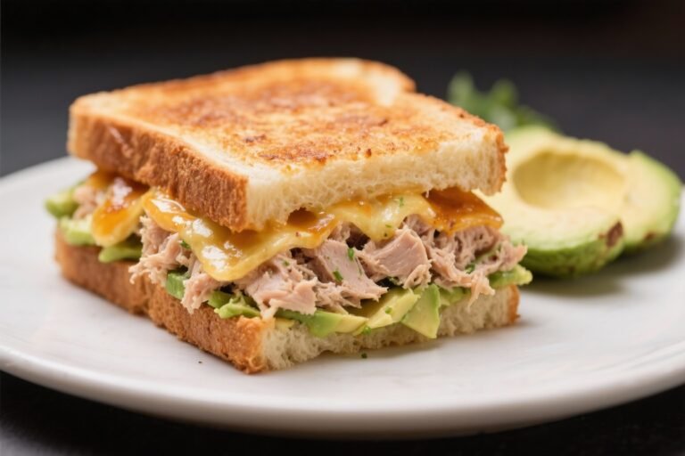 Tuna Avocado High-Protein Sandwich Melt – Simple, Satisfying, and Packed With Flavor