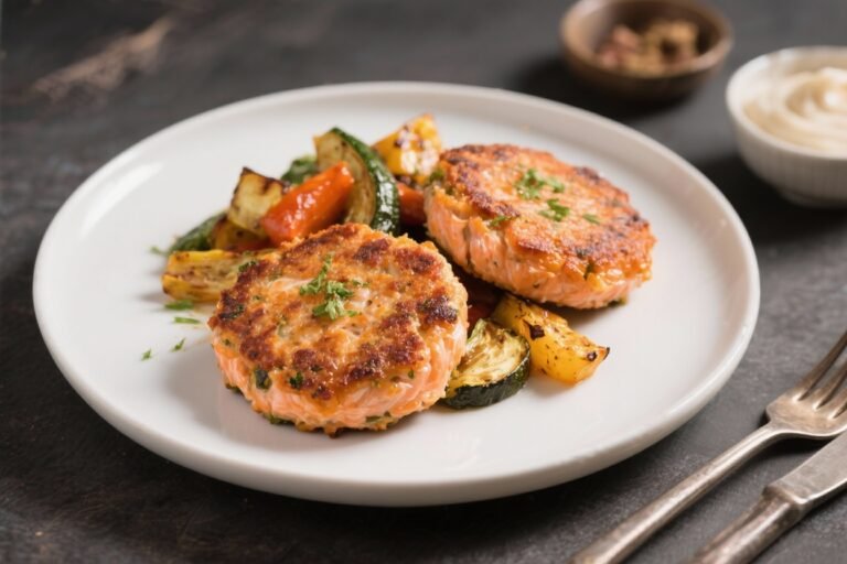 Salmon Patties With Roasted Veggies – A Simple, Flavor-Packed Dinner