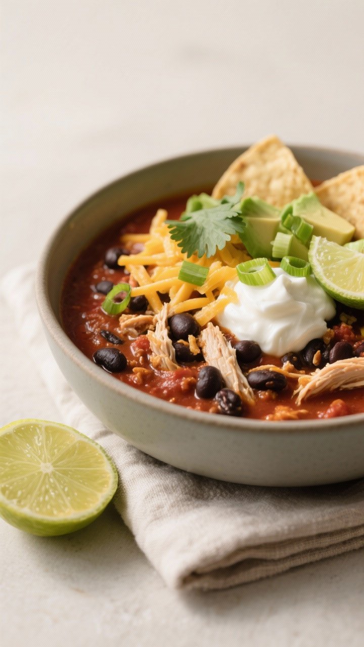 Final plated bowl, close-up detail: Close-up of a restaurant-quality bowl of Crockpot Chicken and Bl