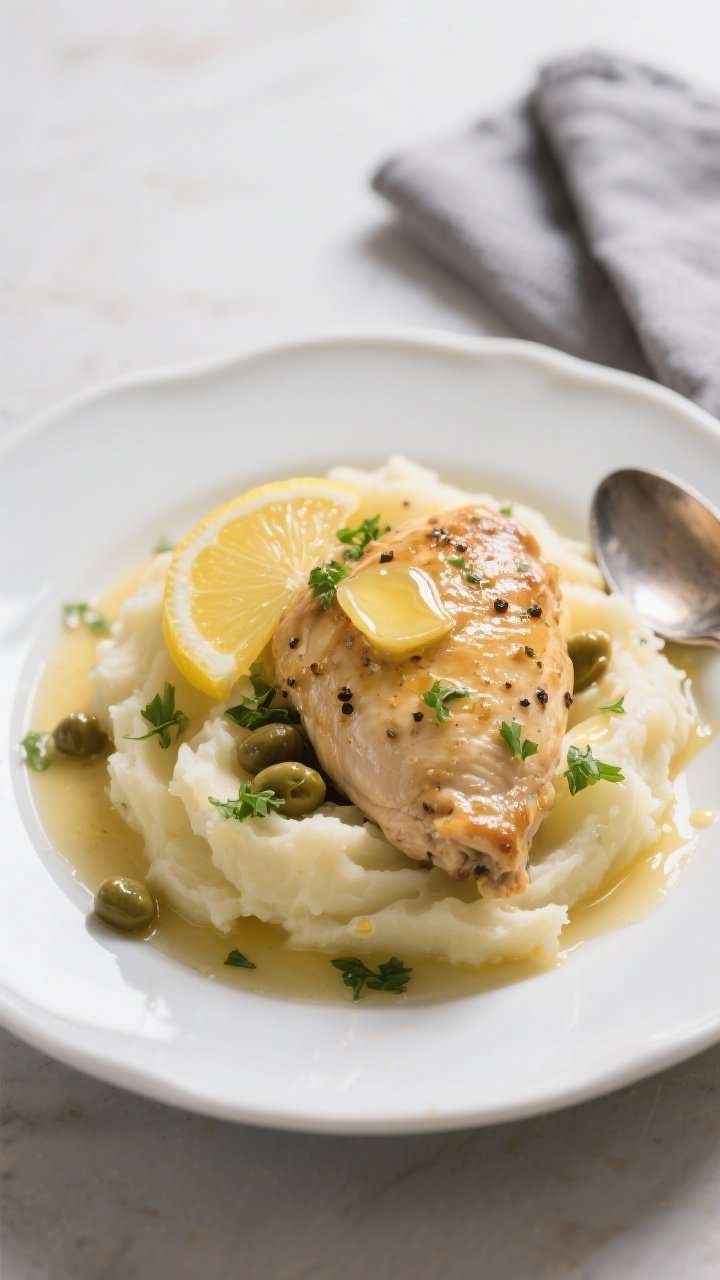Final plated dish – Restaurant-quality presentation: Close-up of beautifully plated Lemon Crockpot