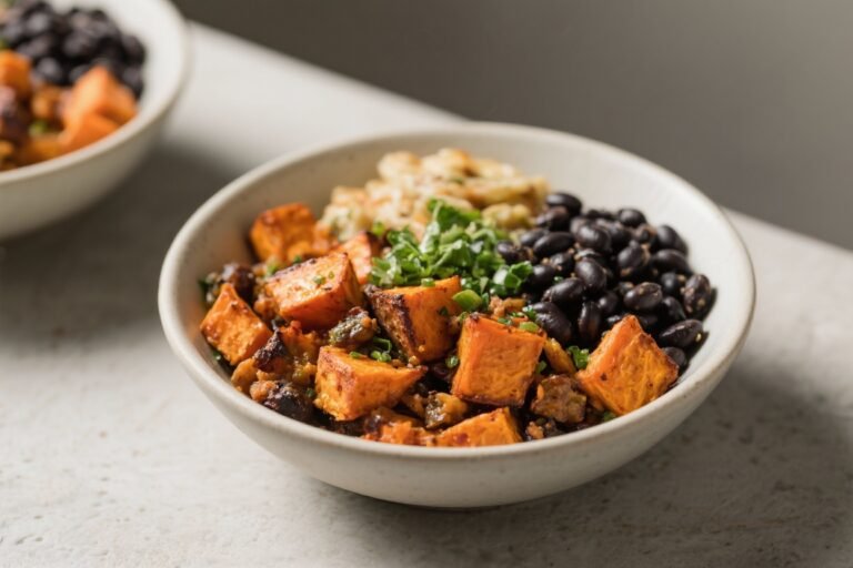 Roasted Sweet Potato & Black Bean Bowls – Simple, Satisfying, and Flavor-Packed
