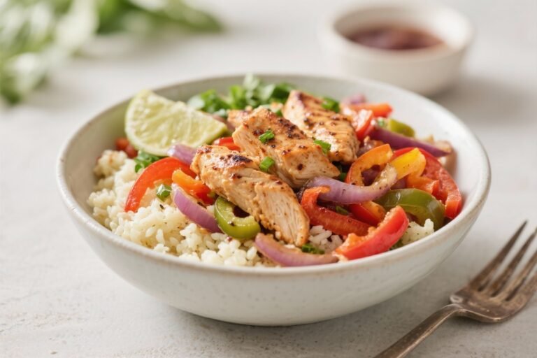 Chicken Fajita Bowl (Cauliflower Rice) – Fresh, Flavorful, and Low-Carb