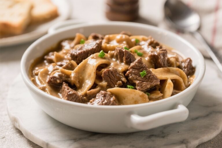 Dump and Go Beef Stroganoff – Comforting, Easy, and Weeknight-Friendly