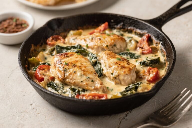 Creamy Tuscan Chicken Skillet – A Cozy, Weeknight Favorite