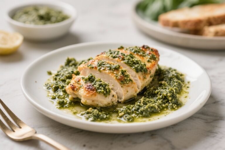 Low Carb Baked Pesto Chicken – Simple, Juicy, and Flavor-Packed
