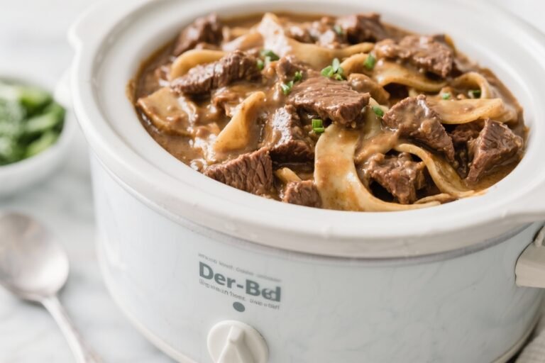 Dump-And-Go Crockpot Beef Stroganoff – Cozy, Creamy, and Effortless