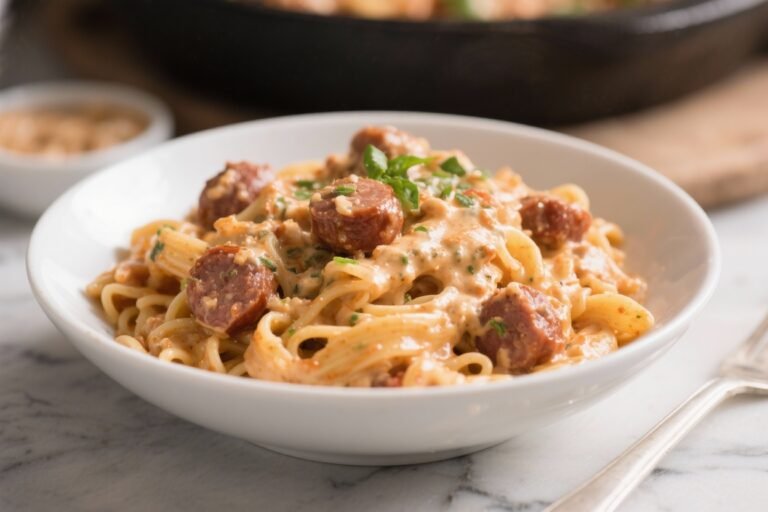 Dump-and-Go Creamy Italian Sausage Pasta – A Cozy, One-Pot Weeknight Favorite