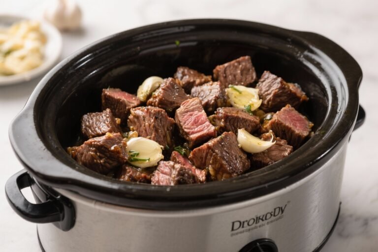Dump-And-Go Crockpot Garlic Butter Steak Bites – Easy, Juicy, and Packed With Flavor