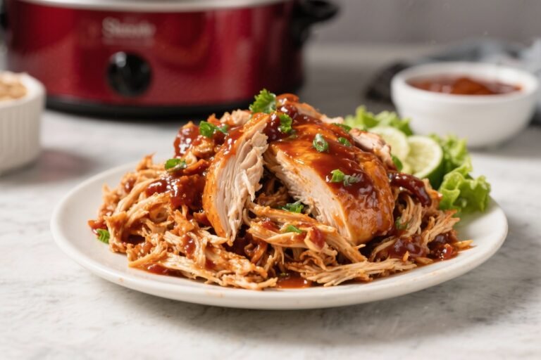 Slow Cooker BBQ Pulled Chicken – Tender, Saucy, and Easy