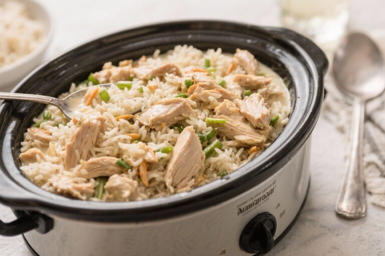 Crockpot Creamy Chicken & Rice Dump Dinner – Easy Comfort Food
