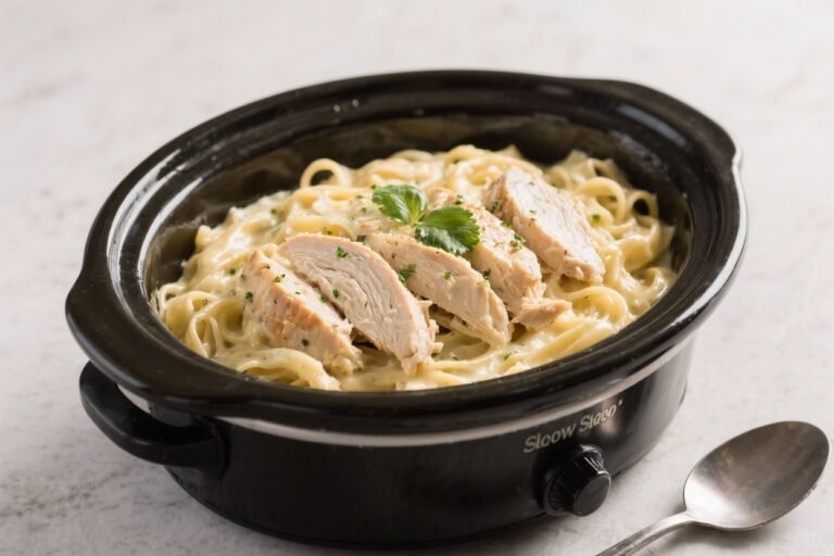 Slow Cooker Chicken Alfredo – Creamy, Comforting, and Easy