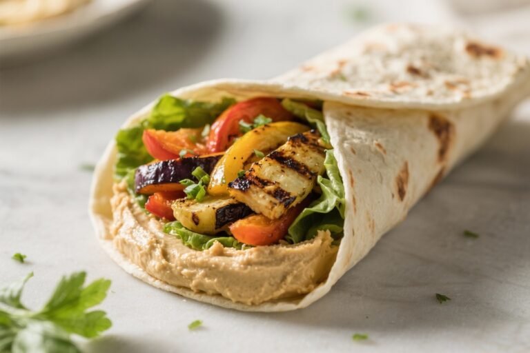 Grilled Veggie & Hummus Wrap – A Fresh, Flavor-Packed Lunch