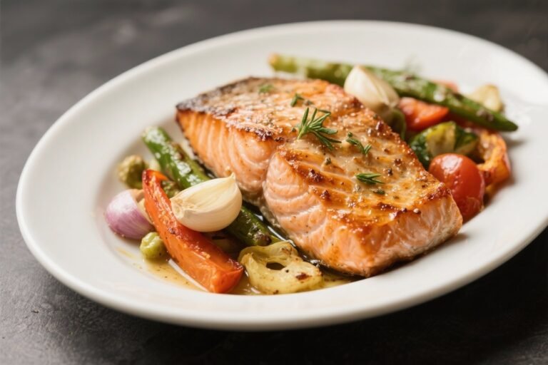 Baked Garlic Salmon With Veggies – Easy, Flavorful, Weeknight-Friendly