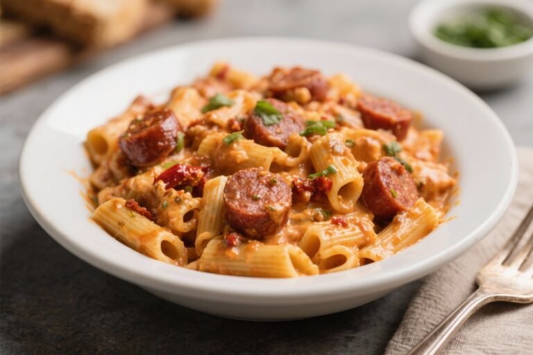 Dump and Go Creamy Cajun Sausage Pasta – Easy, Flavor-Packed Comfort Food