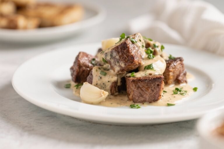 Low Carb Creamy Garlic Steak Bites – Fast, Flavorful, and Satisfying