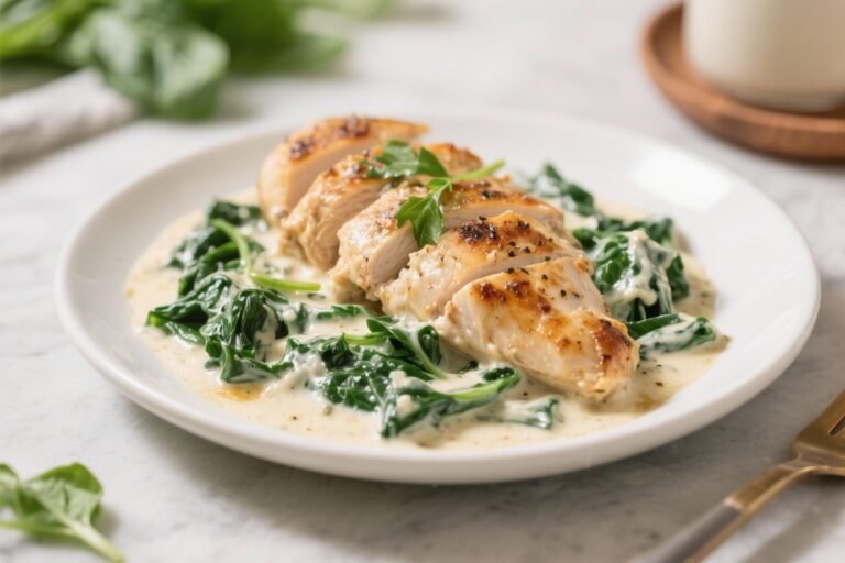 Low Carb Creamy Spinach Chicken – Comforting, Flavorful, and Weeknight-Friendly