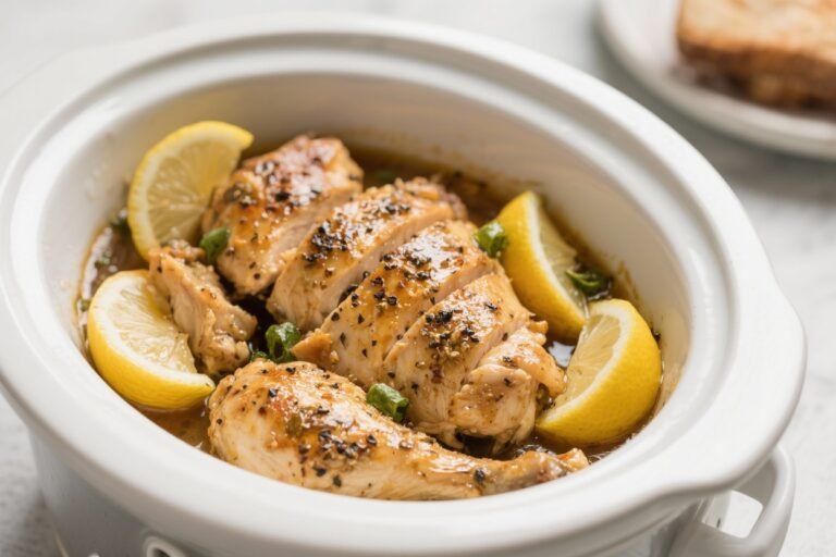 Slow Cooker Lemon Pepper Chicken – Bright, Comforting, and Effortless