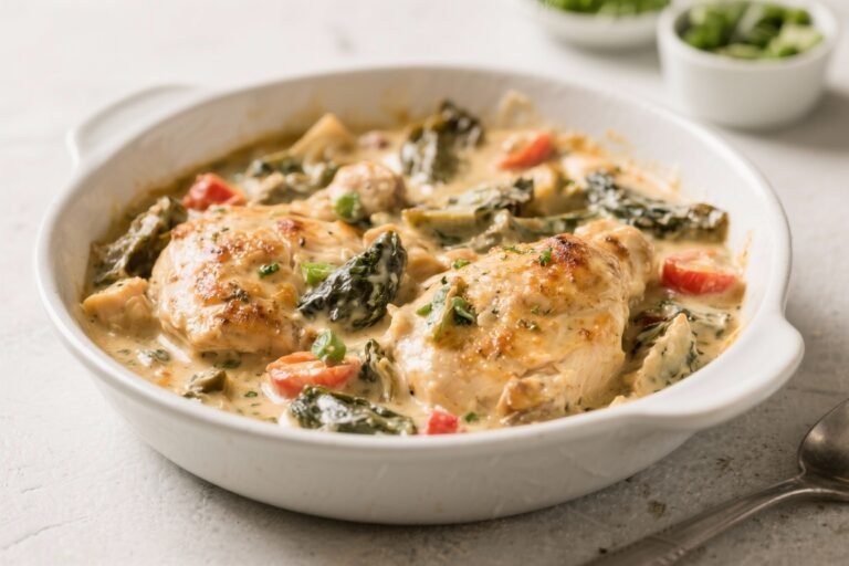 Dump and Go Creamy Tuscan Chicken – Easy, Comforting, and Flavor-Packed
