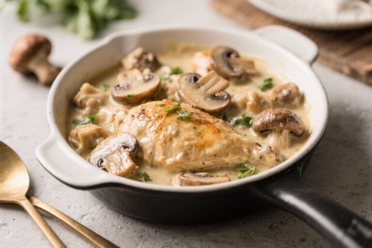 Dump and Go Creamy Mushroom Chicken – Easy, Comforting, and Weeknight-Ready