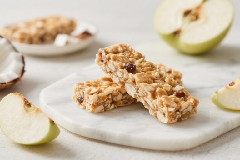 Fresh Apple & Coconut Energy Bars – Simple, Chewy, and Naturally Sweet