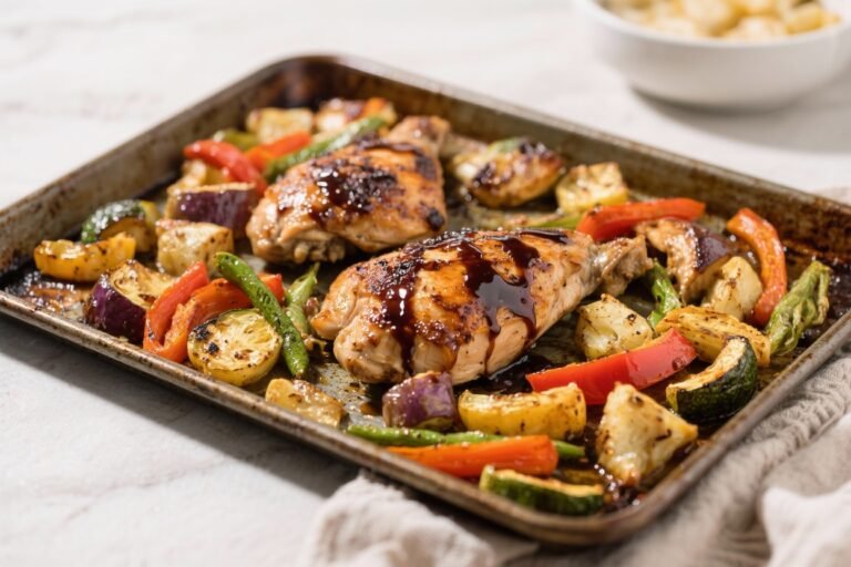 Sheet Pan Balsamic Chicken & Veggies — Easy, Flavorful, and Weeknight-Friendly