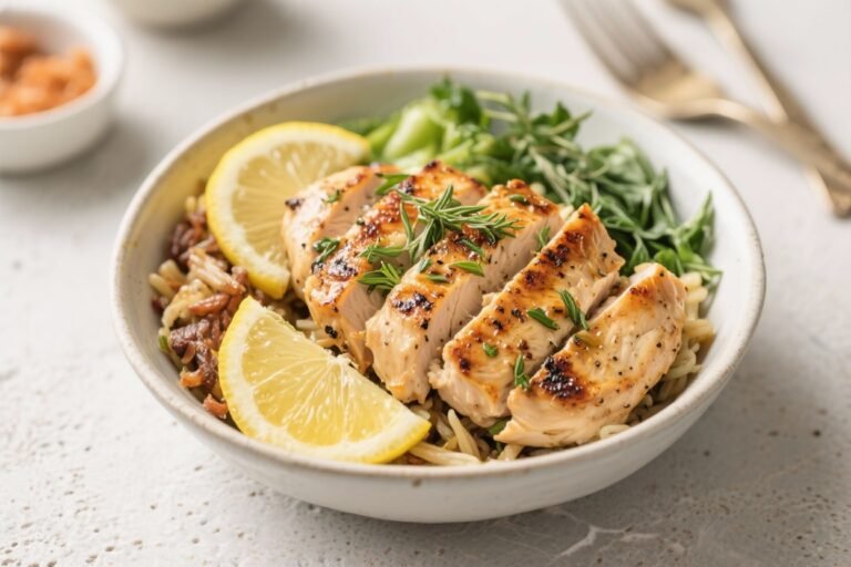 Grilled Lemon Herb Chicken Bowls – Bright, Fresh, and Satisfying