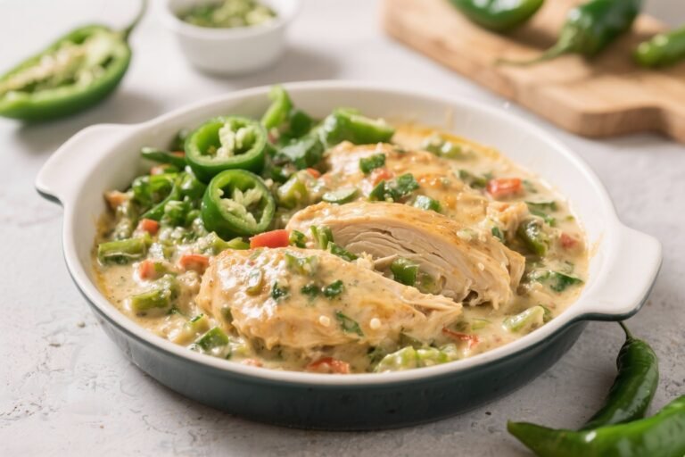 Dump and Go Creamy Green Chile Chicken – A Cozy, Weeknight Favorite