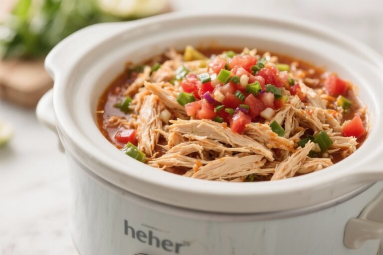 Crockpot Salsa Shredded Chicken – Easy, Juicy, and Packed With Flavor