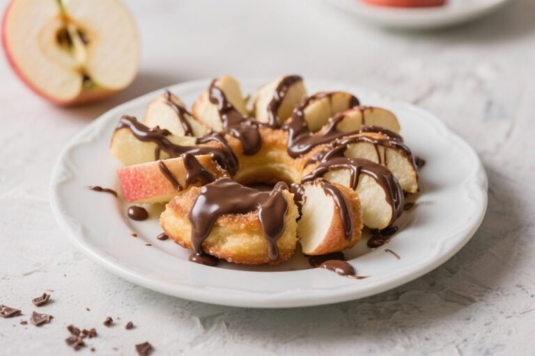 Apple “Donut” Slices with Dairy-Free Chocolate Drizzle – A Fun, Better-For-You Treat