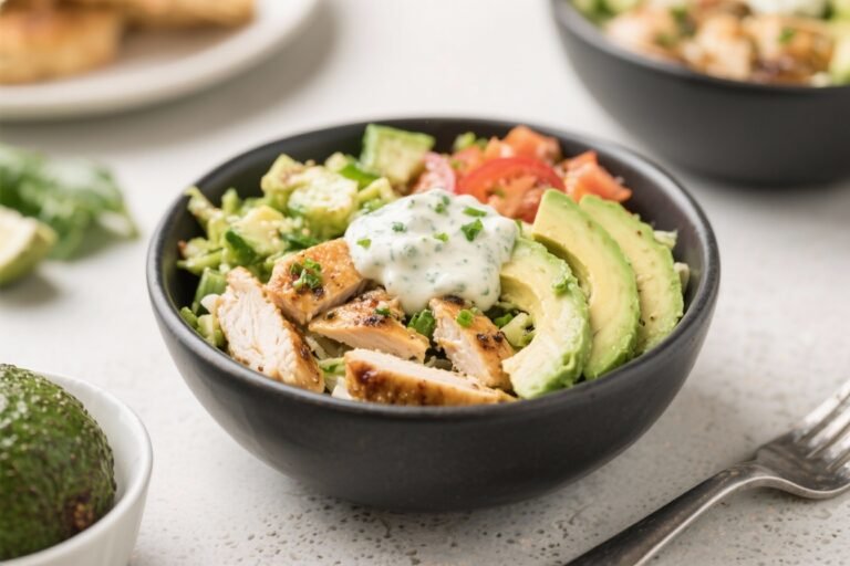 Avocado Ranch Chicken Bowls – Fresh, Creamy, and Satisfying