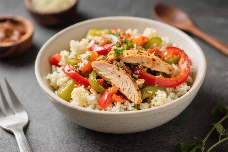 Chicken Fajita Cauliflower Rice Bowls – A Fresh, Flavor-Packed Weeknight Meal