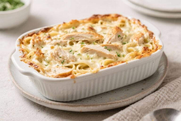 Low Carb Chicken Alfredo Bake – Creamy, Comforting, and Weeknight-Friendly