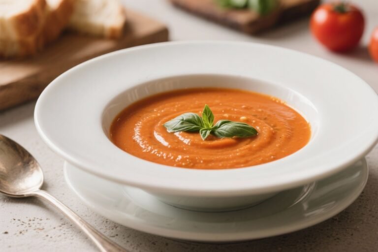 Creamy Tomato Basil Soup Made Easy – Comfort in a Bowl