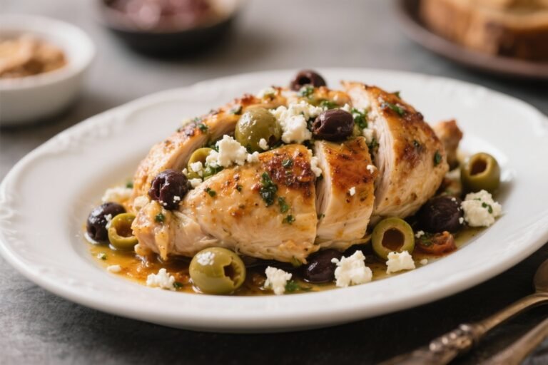 Mediterranean Stuffed Chicken With Olives & Feta – Juicy, Bright, and Weeknight-Friendly