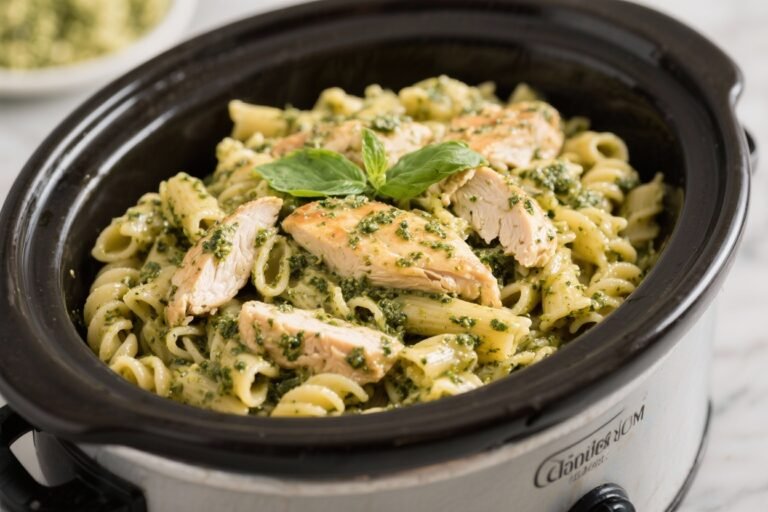 Crockpot Chicken Pesto Pasta – Easy, Comforting, and Flavor-Packed
