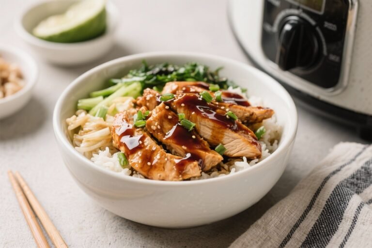 Crockpot Chicken Teriyaki Bowls – Easy, Saucy, and Weeknight-Friendly