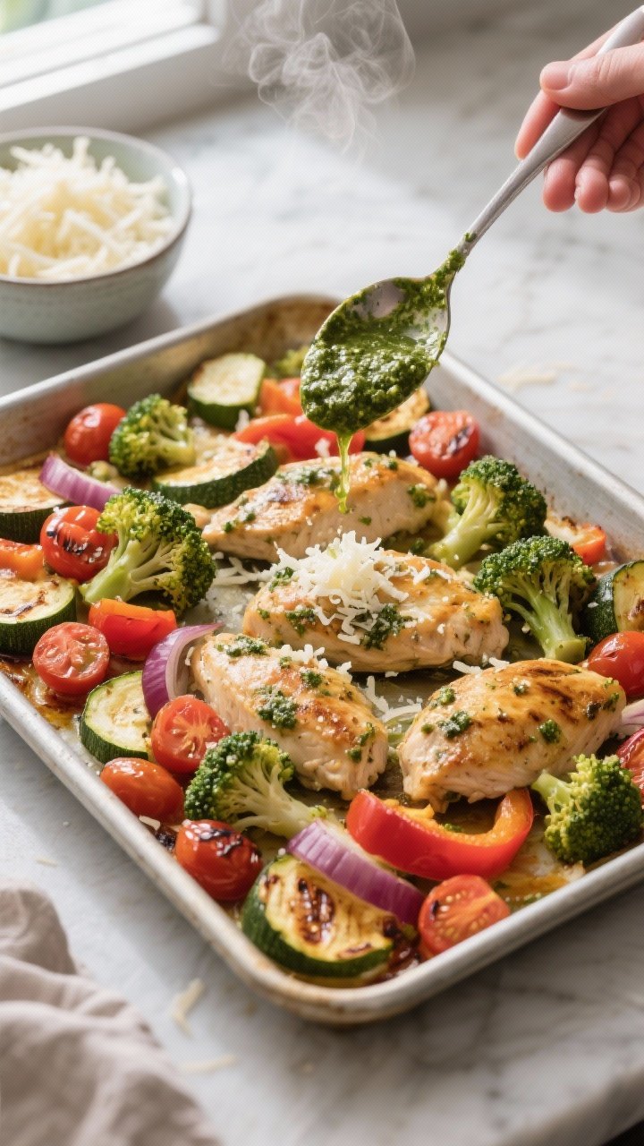 Cooking process, overhead shot: A 9x13-inch baking dish just out of the “first bake,” showing go