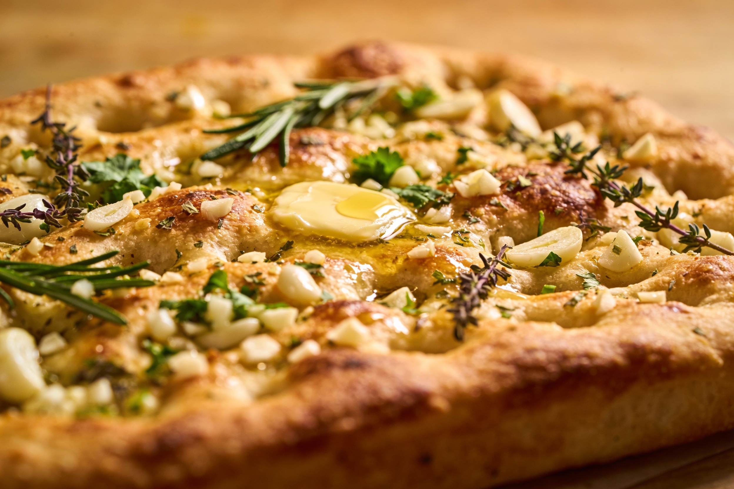 Keto Garlic Herb Focaccia