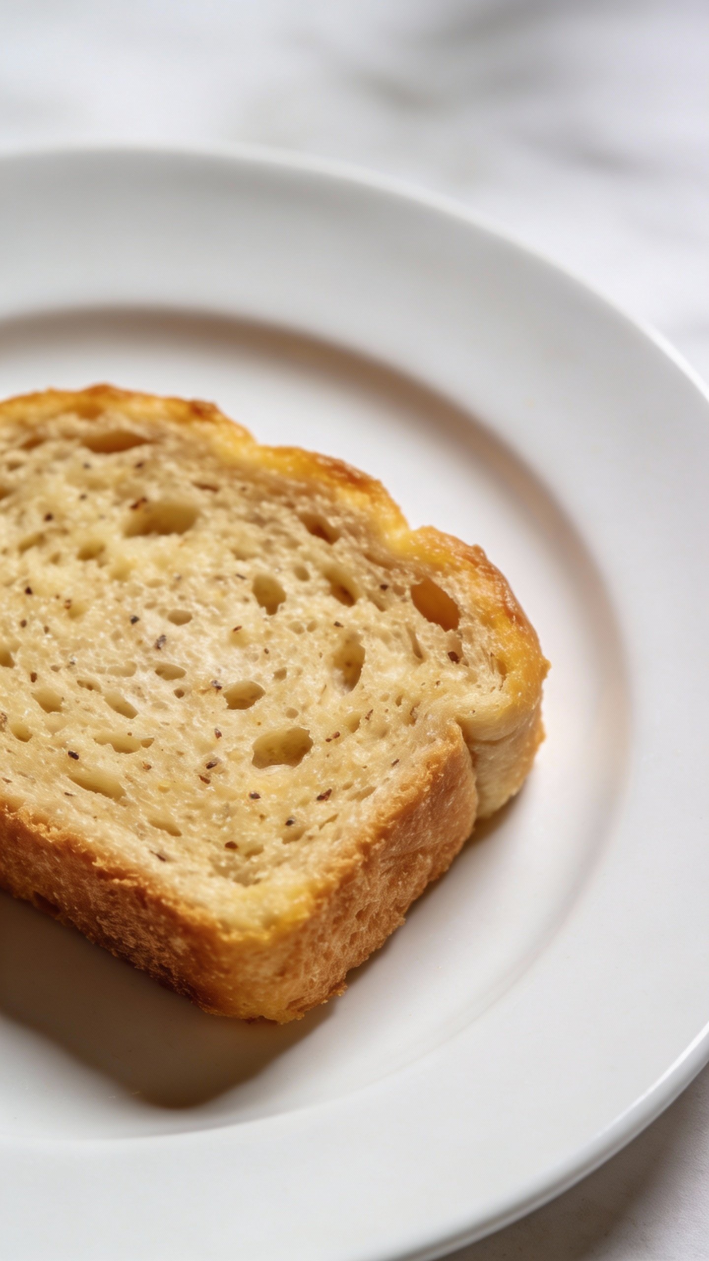overhead of one slice keto Hawaiian bread on white plate