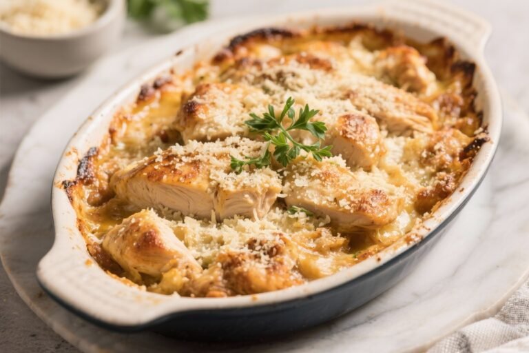 Garlic Parmesan Chicken Casserole – Creamy, Comforting, and Easy