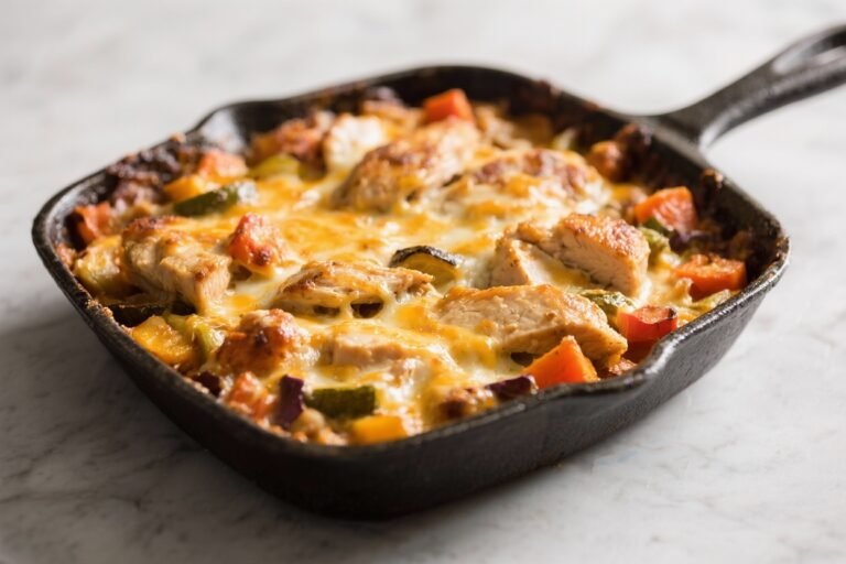 One-Pan Cheesy Chicken & Veggie Casserole – A Cozy, Weeknight Favorite
