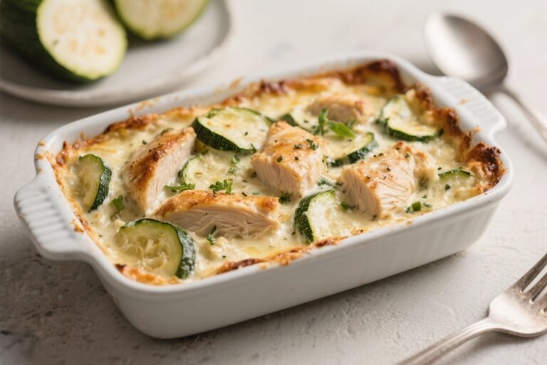 Low-Carb Creamy Chicken Zucchini Bake – Comforting, Easy, and Satisfying
