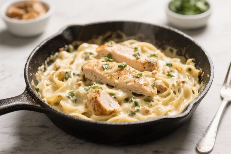 Keto Chicken Alfredo Skillet – Creamy, Comforting, and Low-Carb