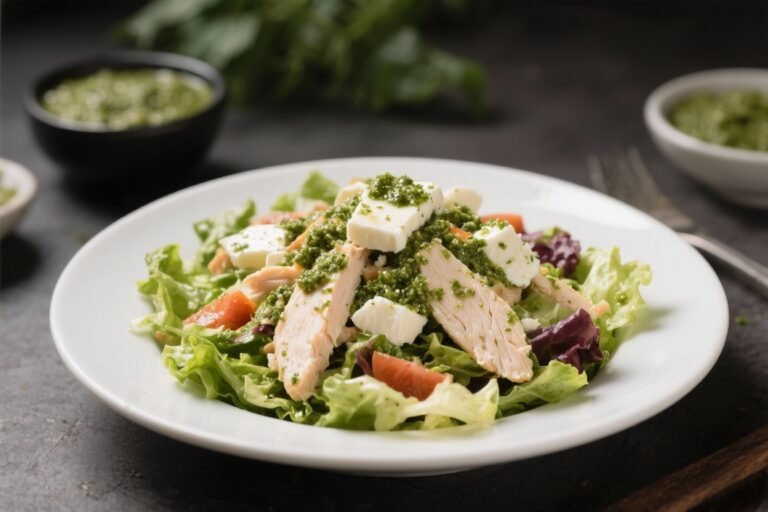 Pesto Mozzarella Low Carb Chicken Salad – Fresh, Simple, and Satisfying