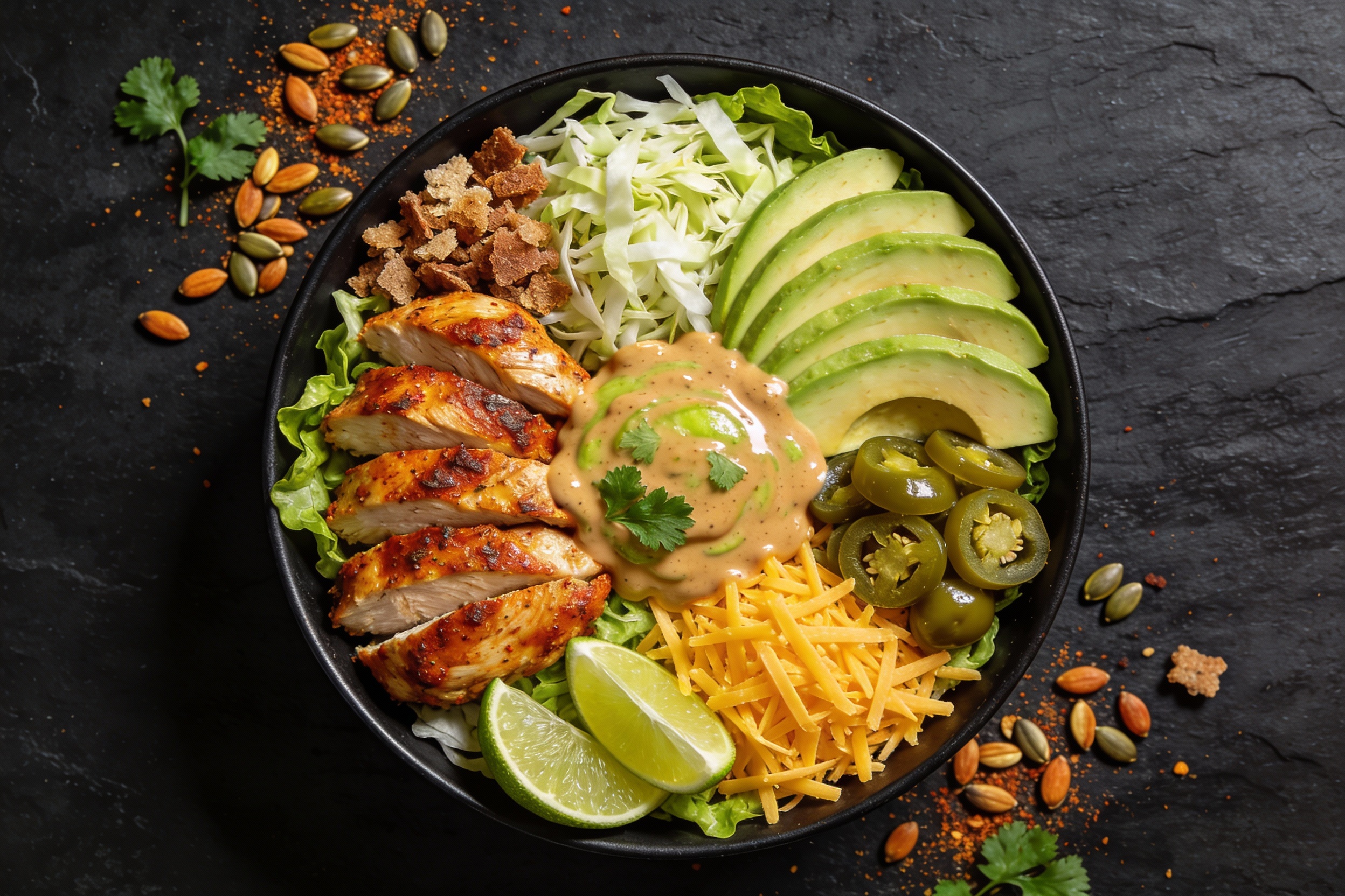 Spicy Keto Chicken Taco Salad Bowl That Slaps Hard