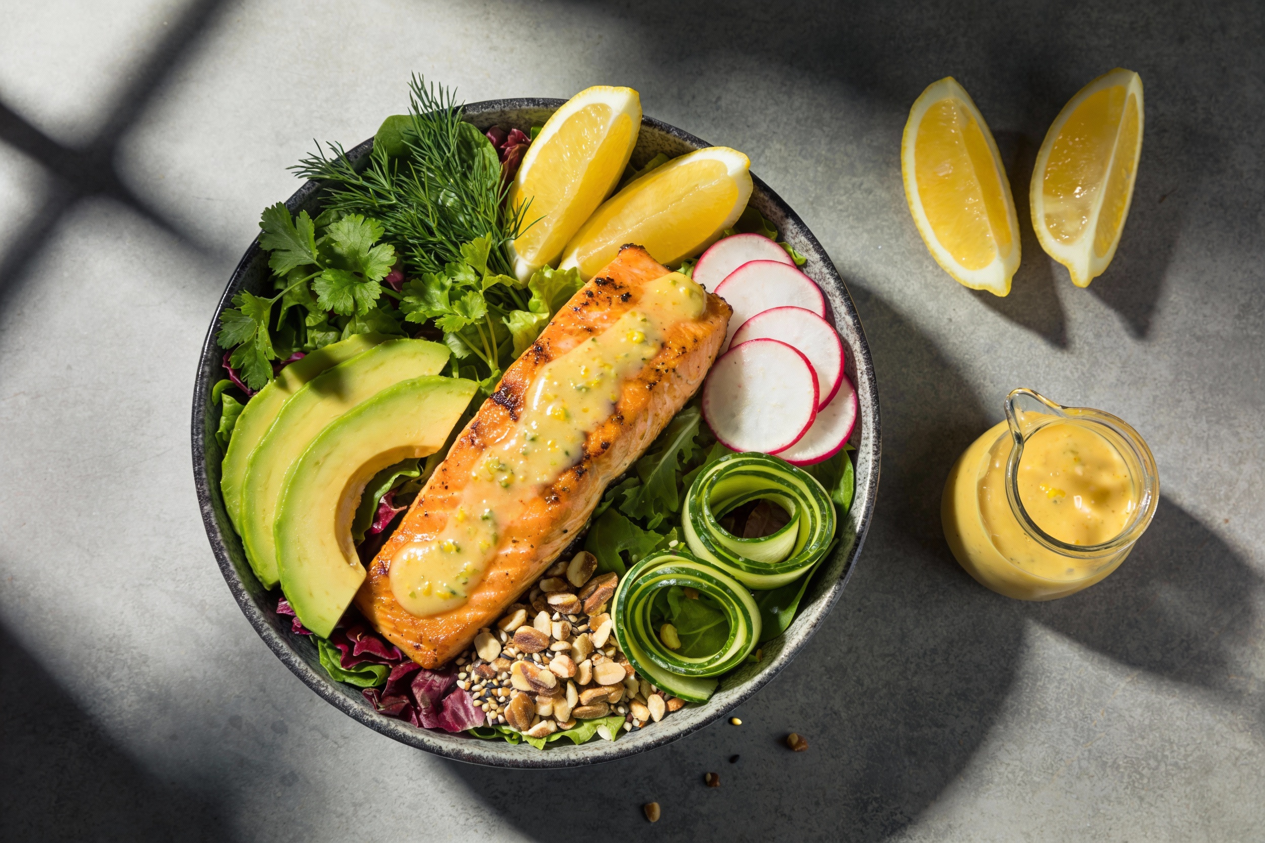 Zesty Lemon Garlic Salmon Keto Salad That Actually Slaps