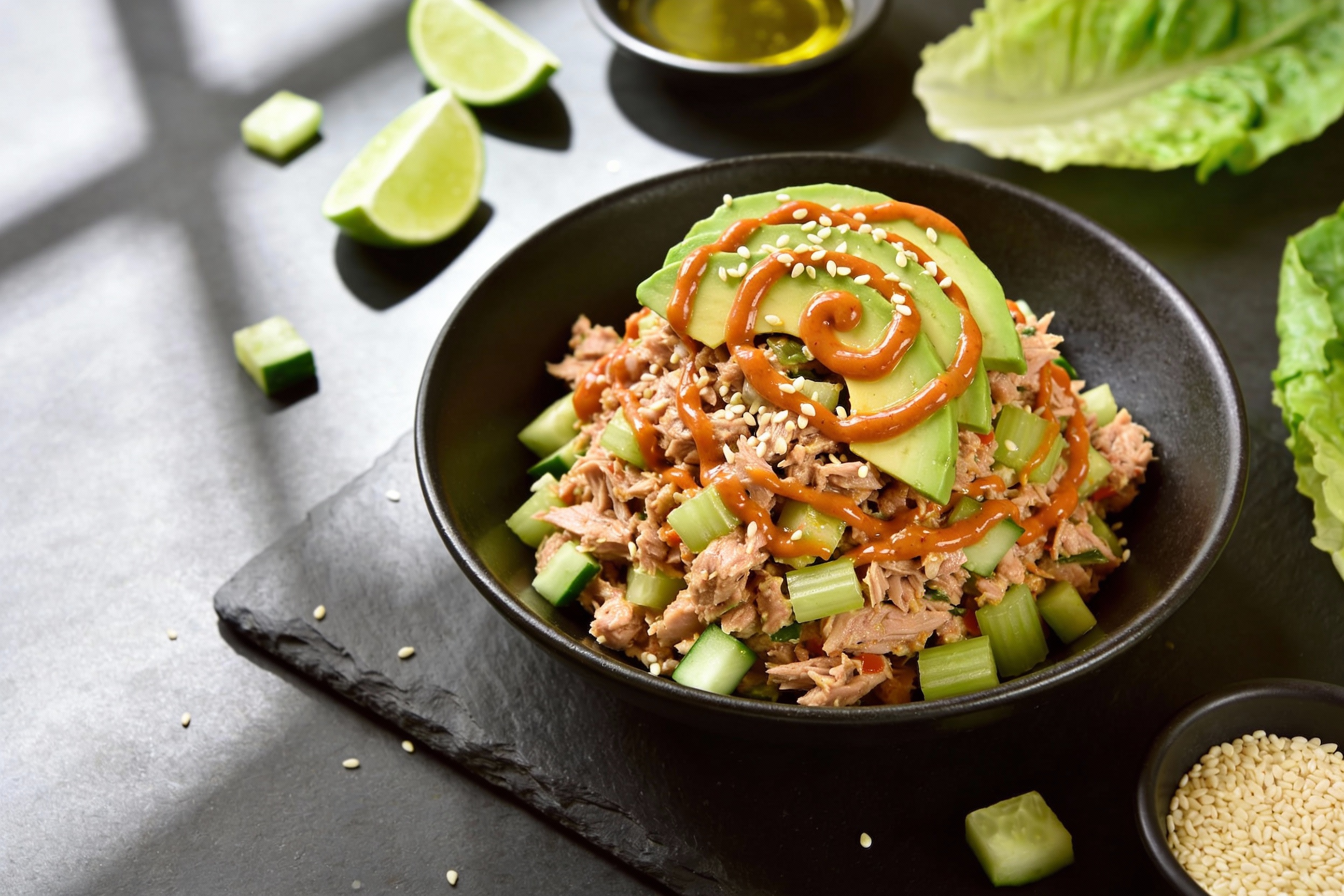 Spicy Sriracha Tuna Keto Salad That Slaps Fast