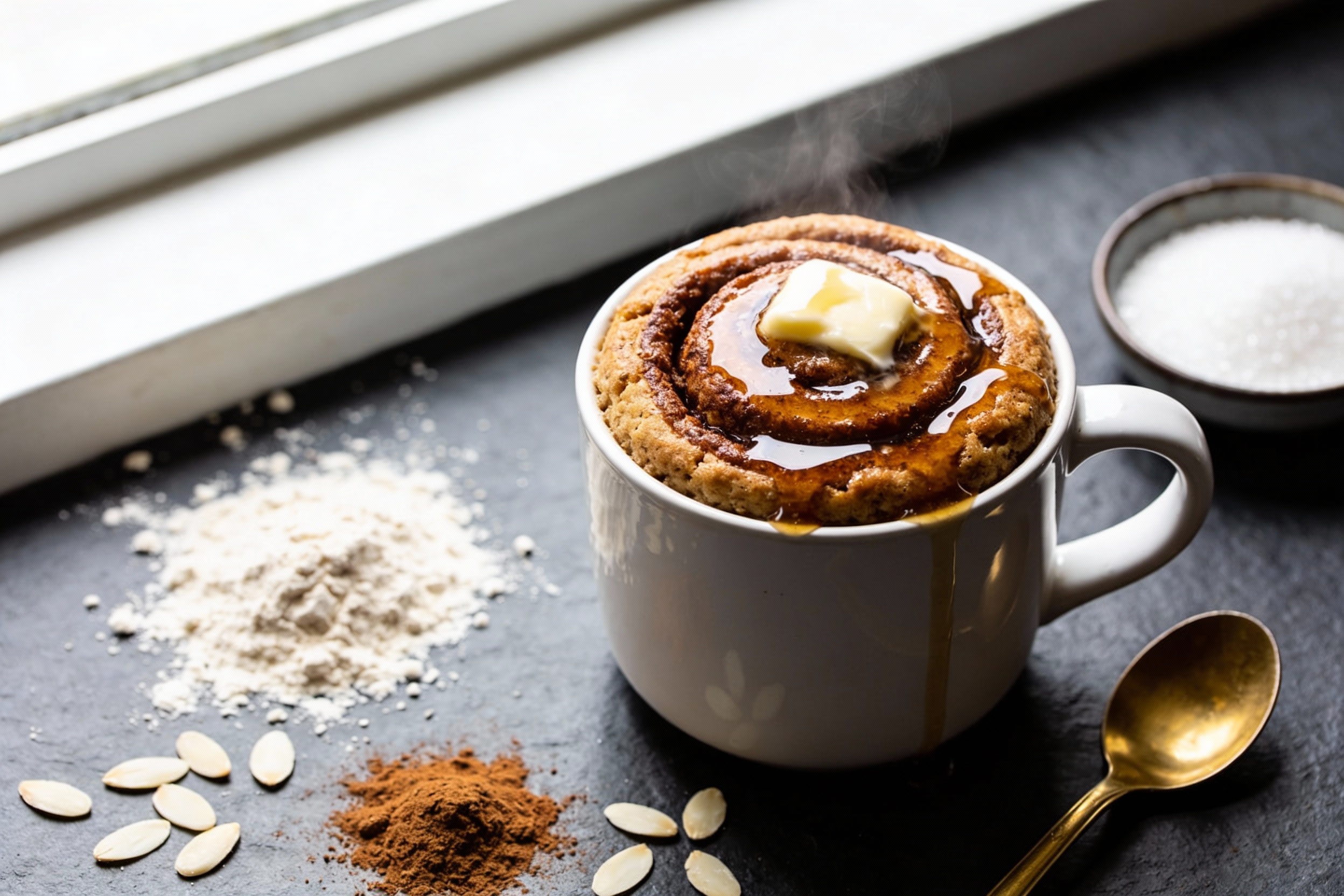 Cinnamon Roll Keto Mug Cake in 5 Minutes Flat